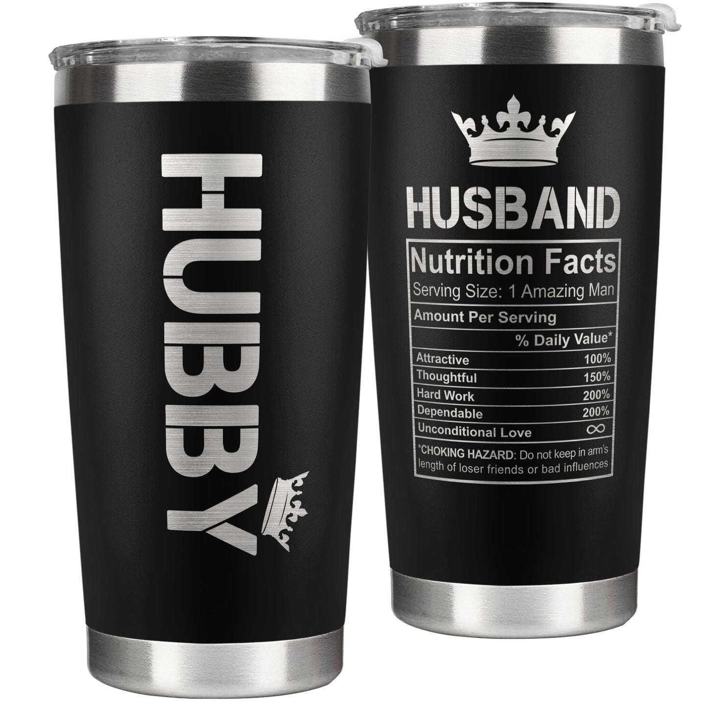 Mocosweeties Gifts for Husband from Wife - Wedding Anniversary for Him, Valentines Day, Fathers Day, Birthday Gifts for Him - Present for Husband from Wife - 20 Oz Black Stainless Steel Tumbler