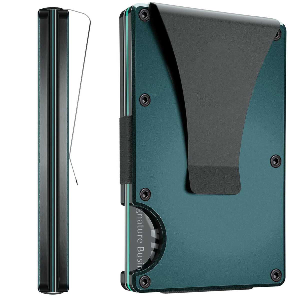 Firae EDGE Metal Wallet for Men - Minimalist Slim Wallet - RFID Blocking Card Holder Money Clip, Smart Wallet - Aluminum Credit Card Holde Sea-Blue