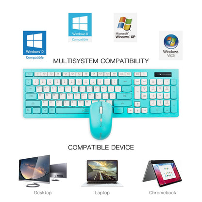 Wireless Keyboard and Mouse Combo, Full-Sized Wireless Keyboard and Adjustable DPI Mouse, 2.4GHz USB Receiver, Silent Keyboard and Mouse for PC, Windows, MAC, Desktop, Laptop(Purple)