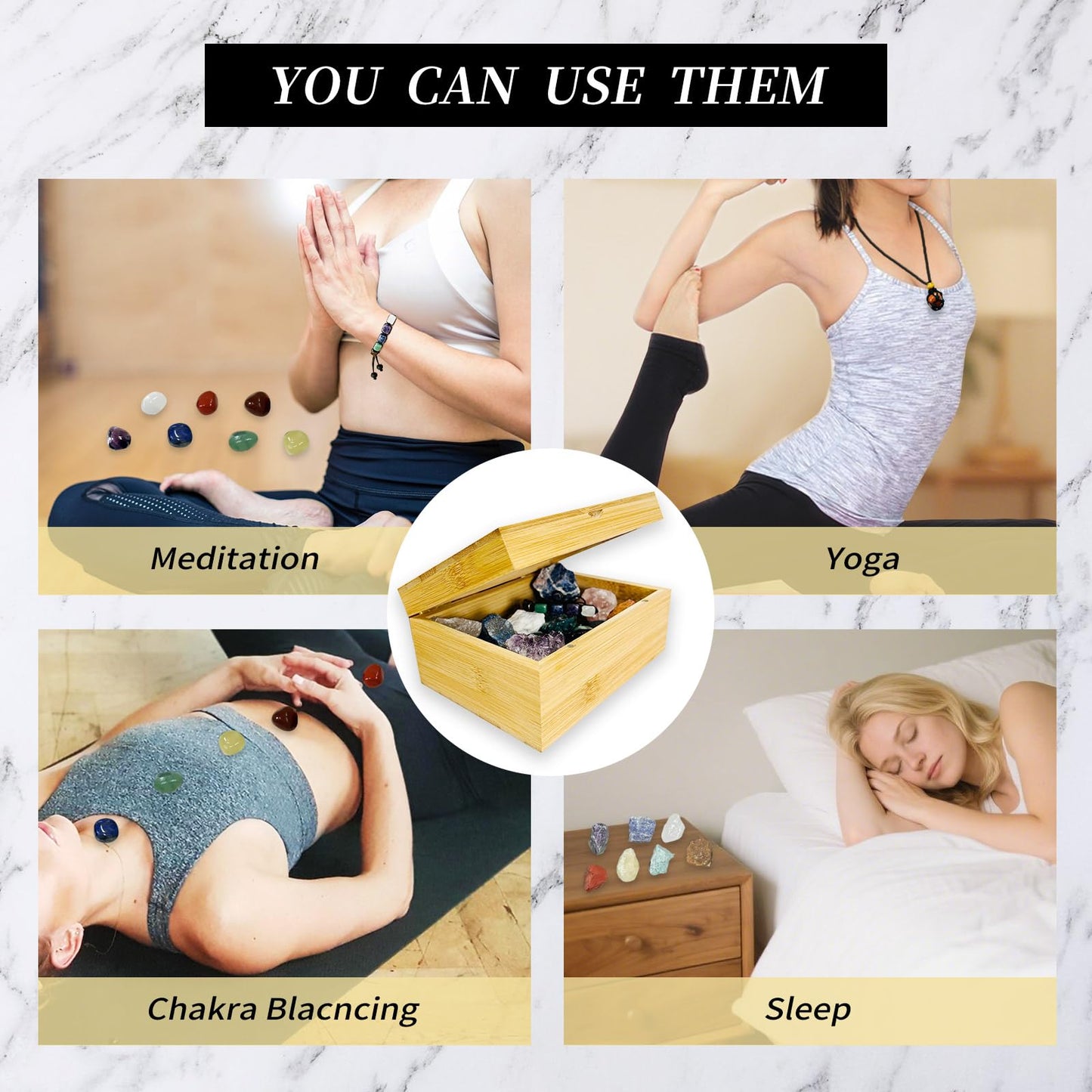 Healing Crystals Kit for Women: 30+ Raw & Tumbled Stones with Chakra Set, Reiki Energy Balancing, Meditation Tools, Bamboo Box & Spiritual Guide (Natural Gems for Women)