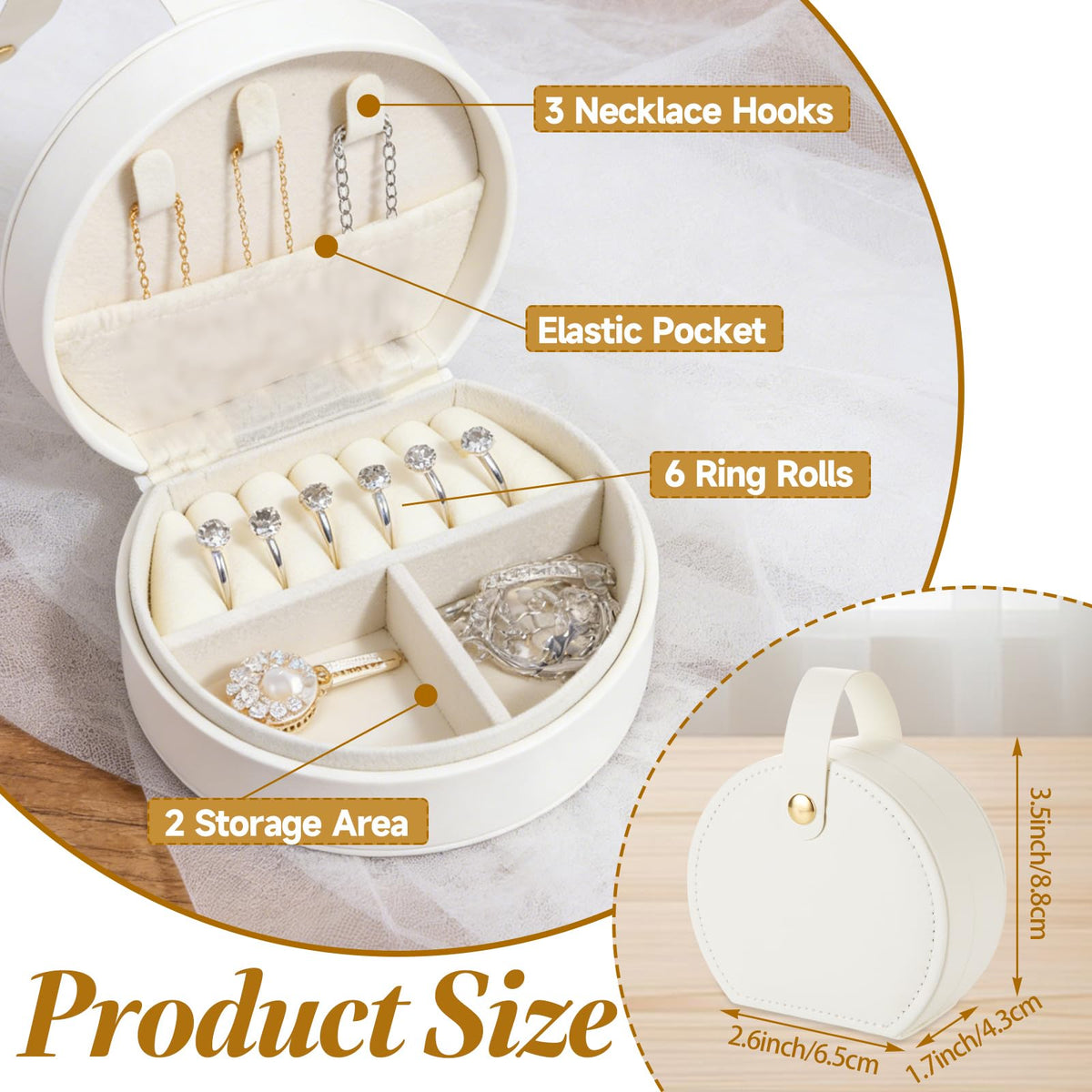 LOLYSIC 12 Pack White Travel Jewelry Case Mini Leather Earring Storage Organizer, Compact Bridesmaid Gift Box for Women’s Travel Jewelry Storage