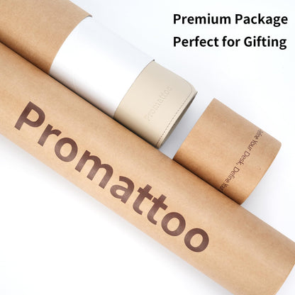 PROMATTOO Oversized Non-Slip Desk Pad Protector with Premium Gift Box – Vegan Leather Waterproof Laptop Mat for Keyboard & Mouse, Grips Desk Firmly – Large Office Pad– Warm Beige