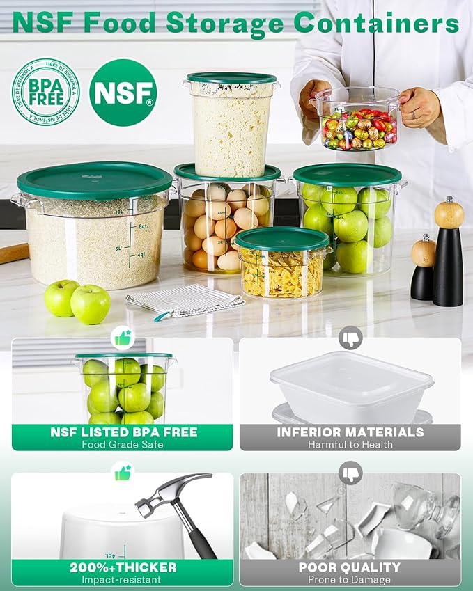 4QT NSF Round Food Storage Containers