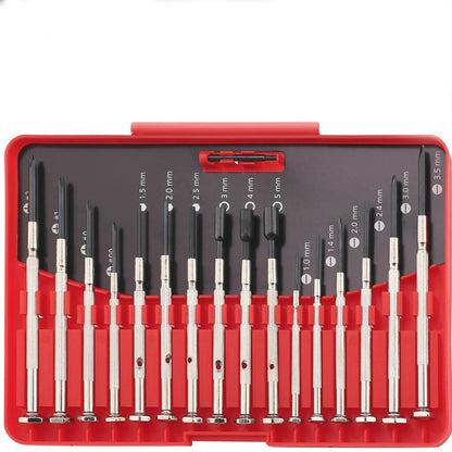 16PCS Precision Screwdriver Kit Compact Storage Case Mini Drivers for Electronics Repair Phones Cameras Laptops, Red
