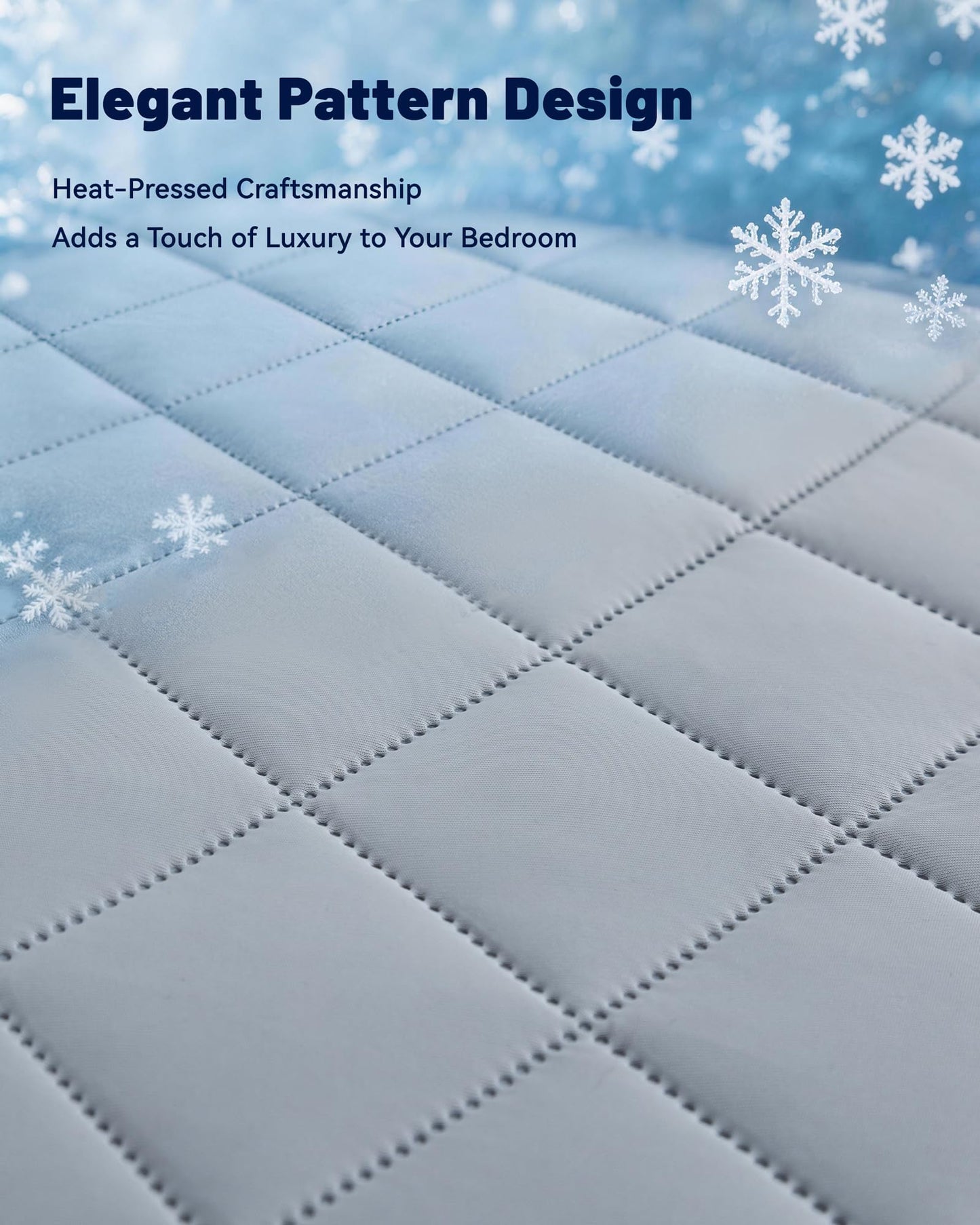 Welfibr Cooling Mattress Pad for Hot Sleepers Noiseless Mattress Protector Bed Cooling Pad 3 x Breathable Mattress Topper Q-Max 0.45 Cool Touch, 3D Mesh Deep Pocket Bed Cooling Cover Grey Queen
