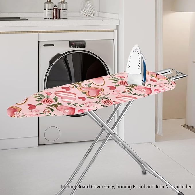 Pink Rose Ironing Board Cover Love Heart Iron Board Cover Thick Romantic Home