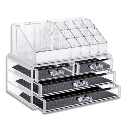 Home and Garden Products Cosmetic Organiser Drawers Clear Acrylic Jewellery Box Makeup Storage Case