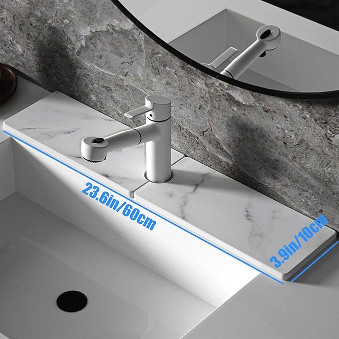 Kitchen Sink Faucet Mat, Diatomaceous Earth Quick Dry Sink Splashback Drying Mat