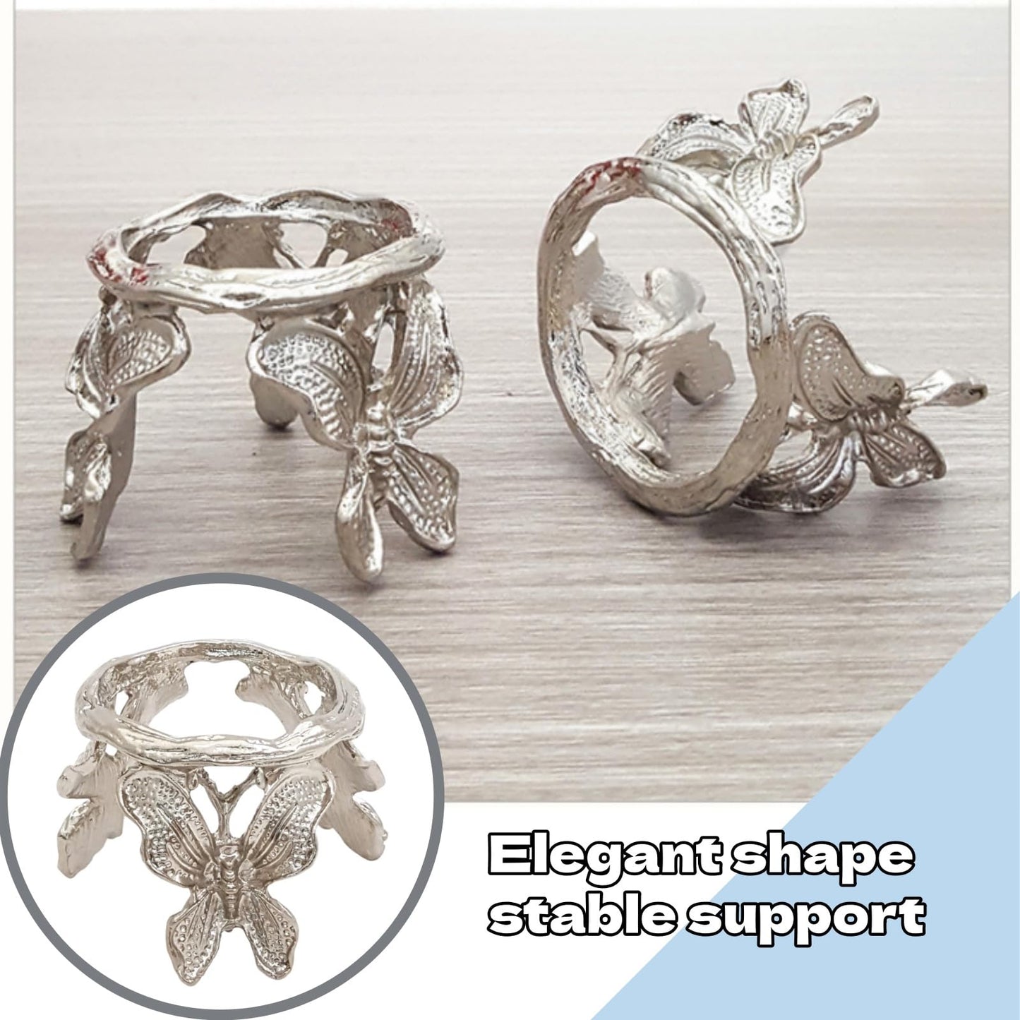 DKJEkdje Crystal Sphere Holder Elegant Crystal Ball Stand Display Stand with Butterfly Shape for Home Decor Desk and Shelf Display