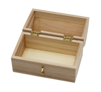 Creative Hobbies Pack of 6 Ready to Decorate Wood Treasure Chest Box Savings Bank with Coin Slot, Hinged Lid and Lockable Front Clasp, DIY Craft