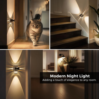 L LOHAS LED Night Light Projector, Night Lights Plug into Wall, Dusk to Dawn Sensor, 180°Rotating Nightlight for Kids, 0-150LM Dimmable Soft White Ambient Lighting for Bathroom, Decor, Gifts, 2 Pack