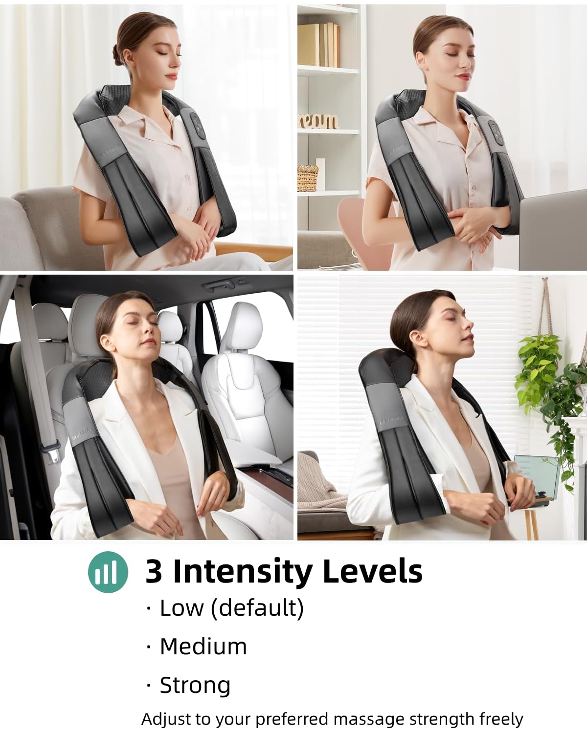 Nekteck Neck Massager for Pain Relief Deep Tissue, FSA Eligible Shiatsu Back Massager with Heating 3D Kneading Massage Pillow for Shoulder Leg Muscle, Office Home Car Use, HSA Eligible, Plug-in Use