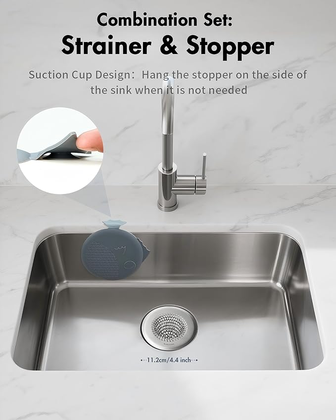 Revolutionary Kitchen Sink Drain Strainer & Sink Stopper/Patented Reversible