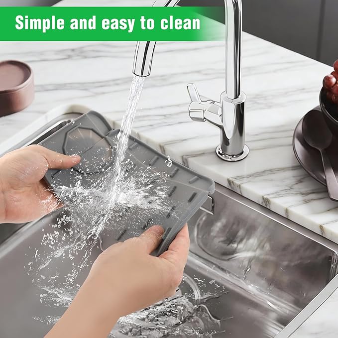 Kitchen Sink Splash Guard, Silicone Faucet Mat, Soap Dish Pad, Sponge Holder