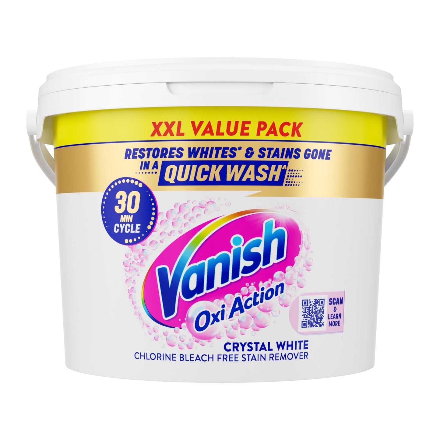 Vanish Gold Oxi Action Laundry Booster and Stain Remover Powder for Whites 2.4kg, Removes Tough Stains Even at 20°, For Whiter Whites, Safe on Everyday Fabrics (Packaging May Vary) (Pack of 1)