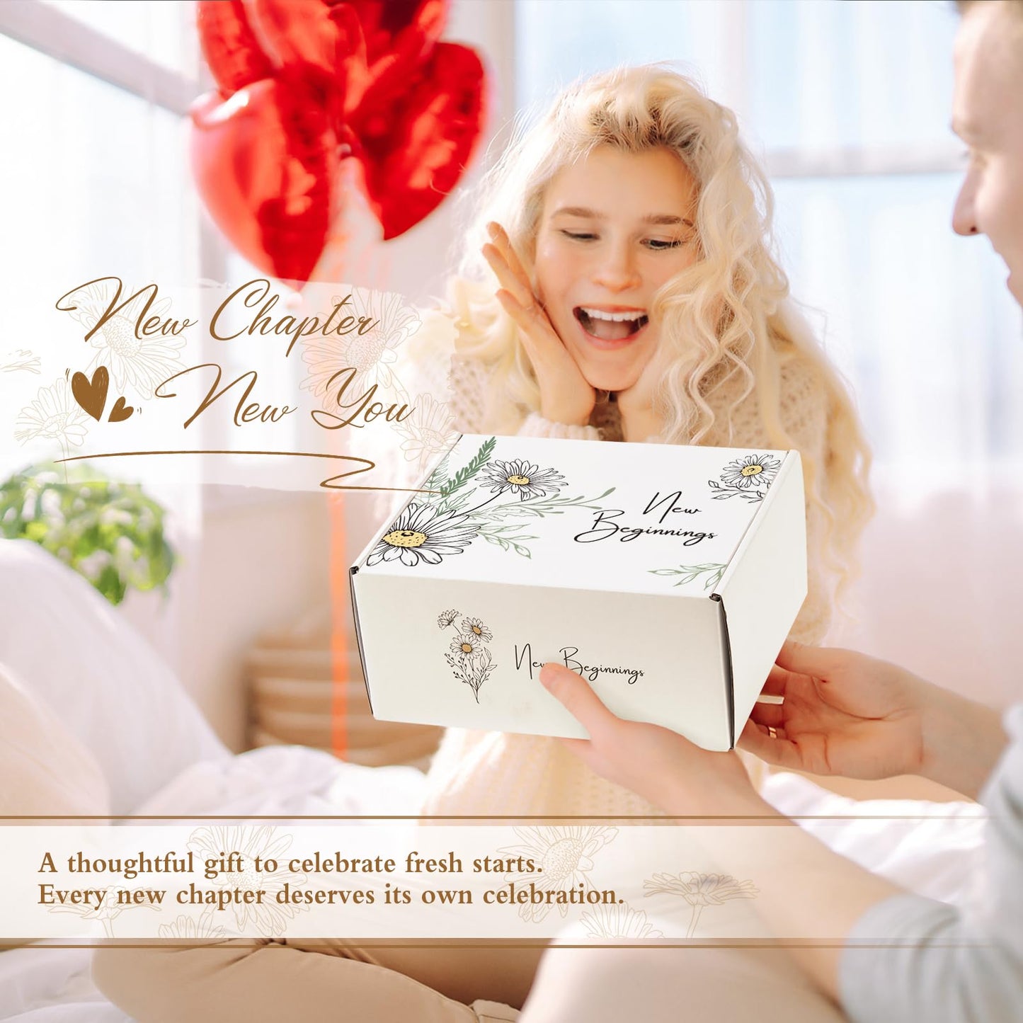 New Beginnings Gift Box for Women, Farewell Goodbye Gifts for Coworkers Leaving Job, Going Away Gifts for Friends, New Job Graduation Retirement Divorce Congratulations Gift for Women Her