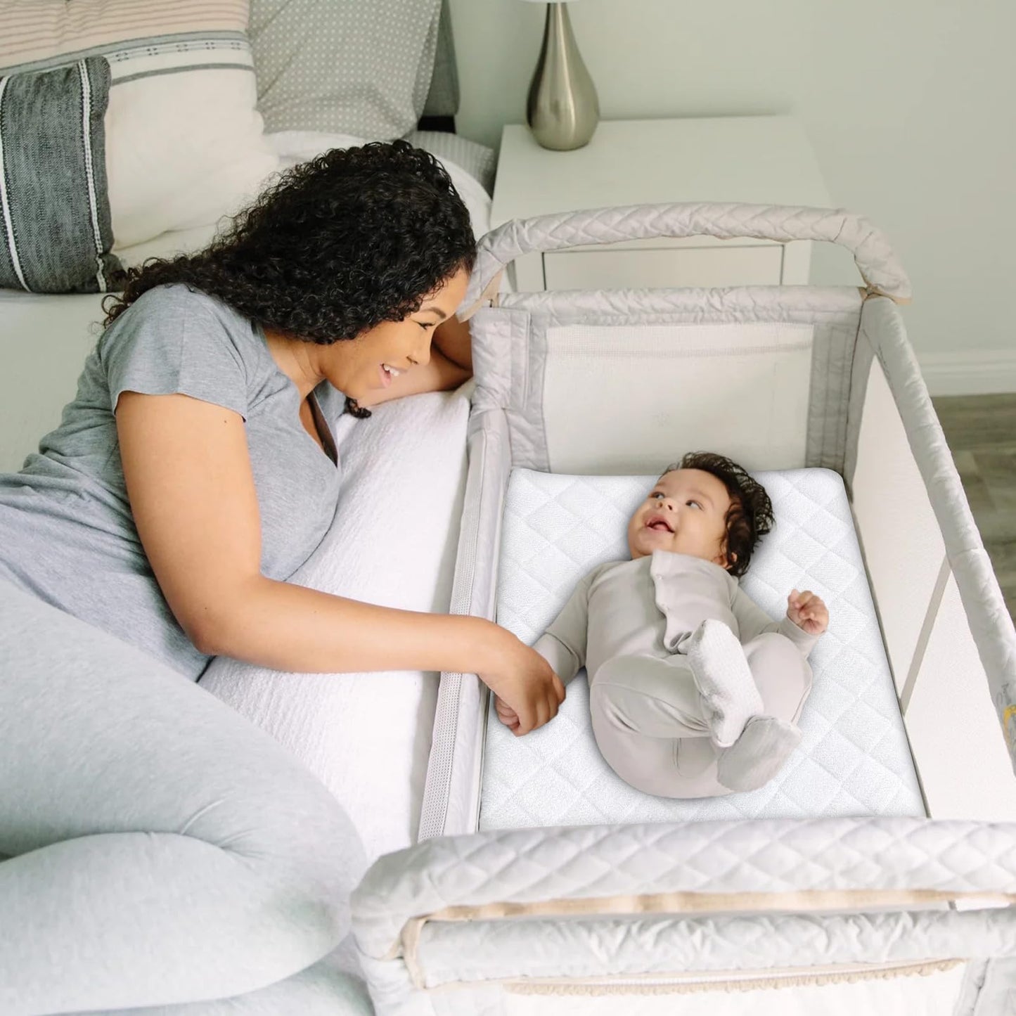 Waterproof Bassinet Mattress Protector Cover, Fits for Fodoss, BIERUM, Besrey, Bellababy and MiClassic Bassinet, 2 Pack, Skin Friendly and Breathable Bassinet Mattress Pad