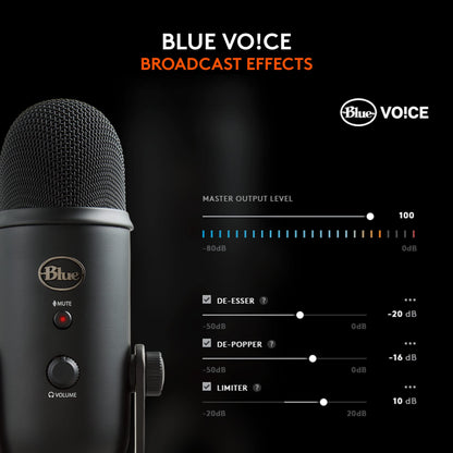 Logitech for Creators Blue Microphones Yeti USB Microphone (Blackout)