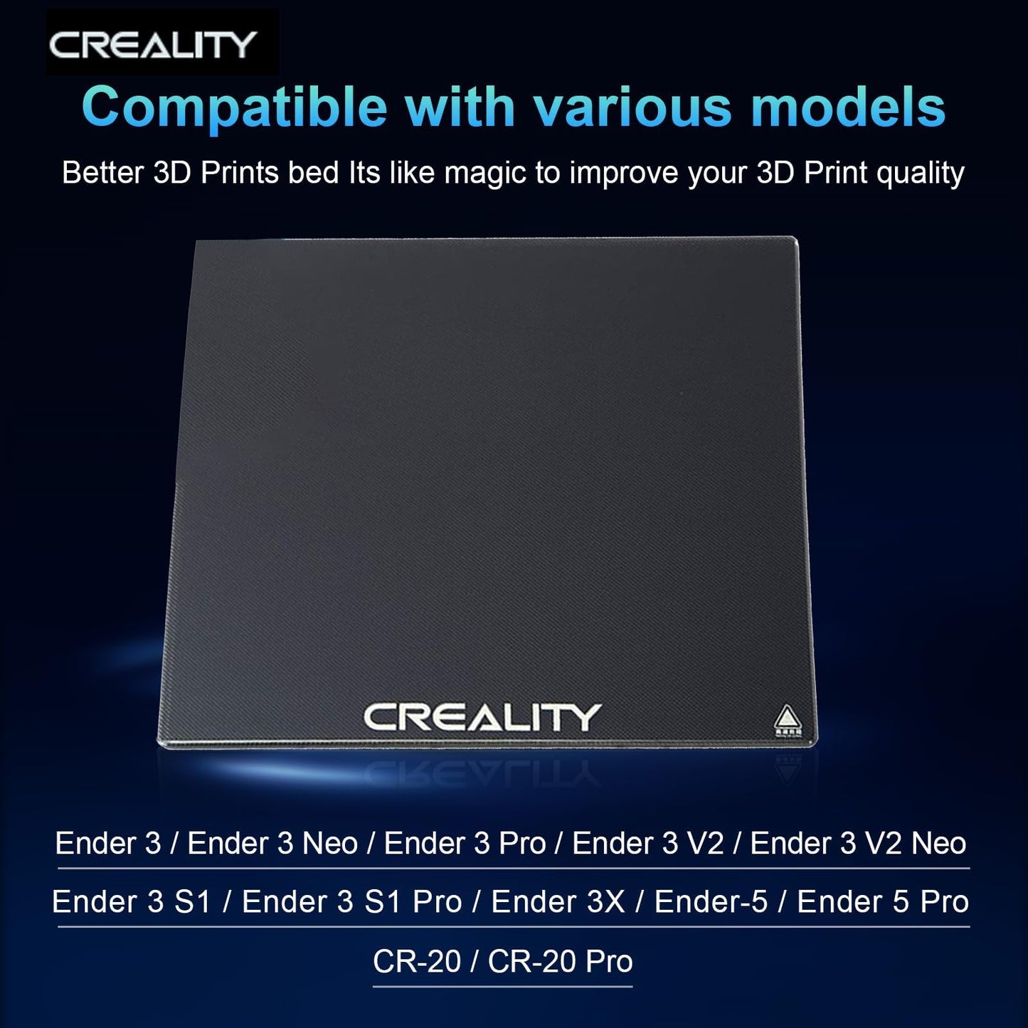 Creality Official Ender 3 Glass Bed Upgraded, High Hardness Durable Glass Platform for 3D Printer, Tempered Glass Build Plate for Ender 3 Pro, Ender 5, Ender 5 Pro, Ender 3 V2, 235x235×4mm