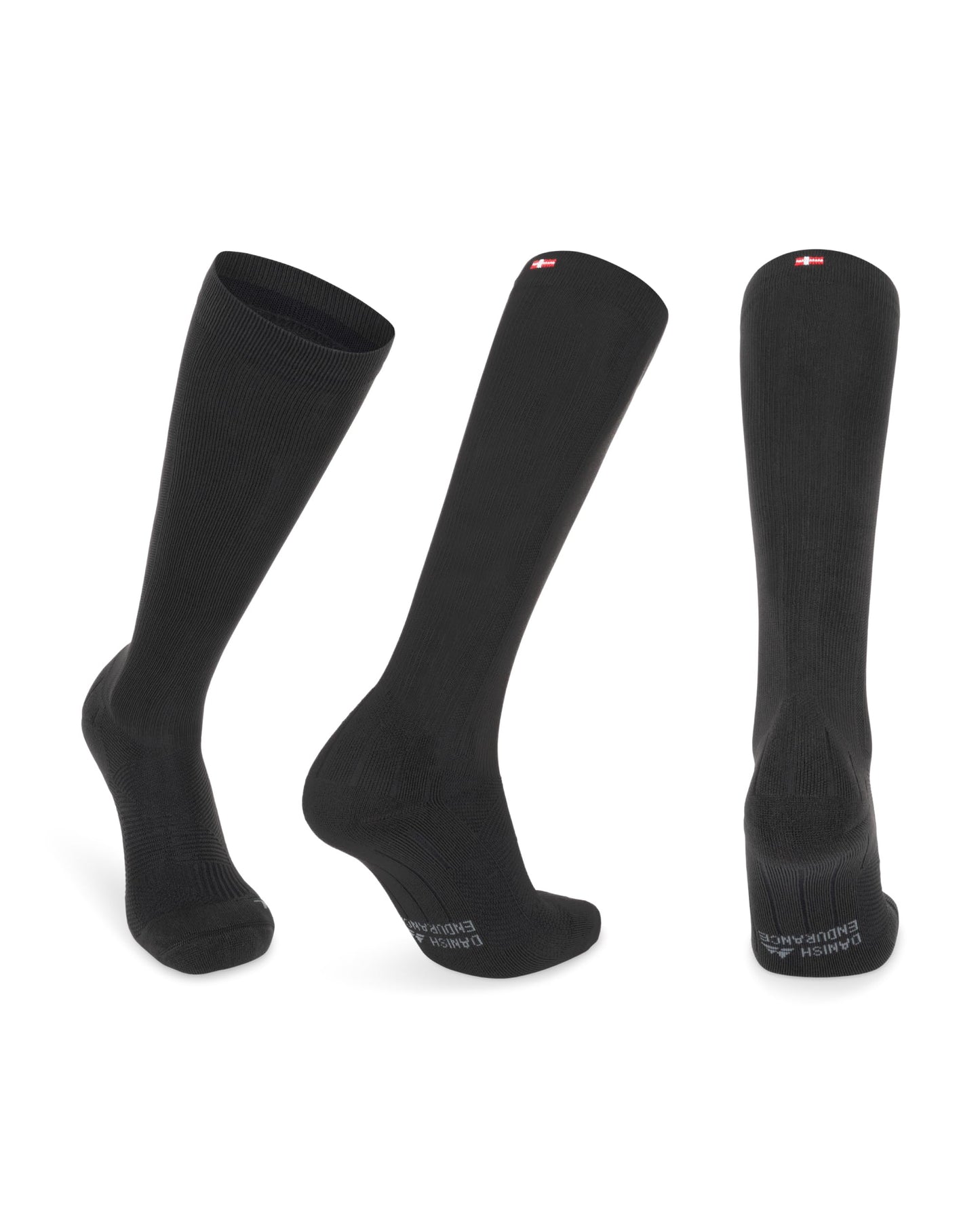 DANISH ENDURANCE Running Compression Socks, Flight Socks, 21-26mmHg, Graduated, for Men & Women, Unisex, Black, 43-47