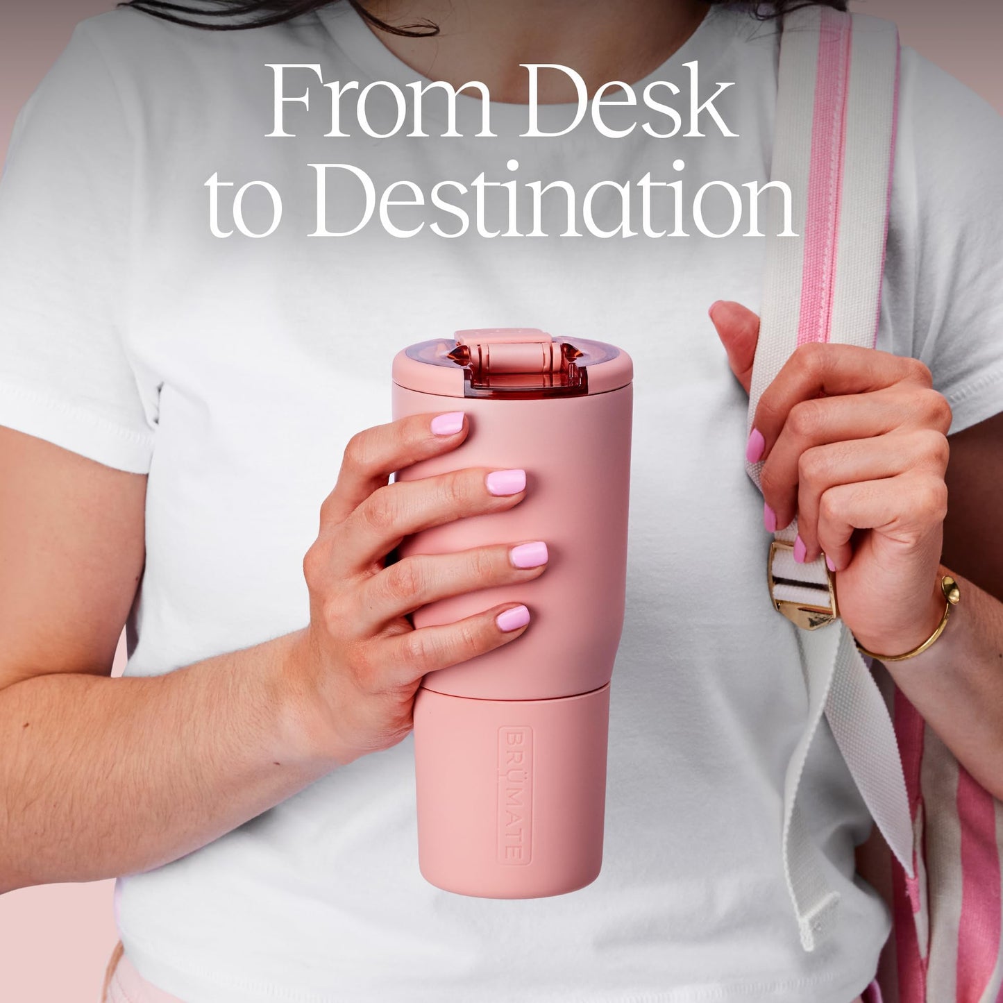 BrüMate Nav 25oz 100% Leak Proof Insulated Travel Tumbler with Magnetic BevLock™ Lid - Double Wall Cup-Holder Friendly Stainless Steel Mug (Zebra)