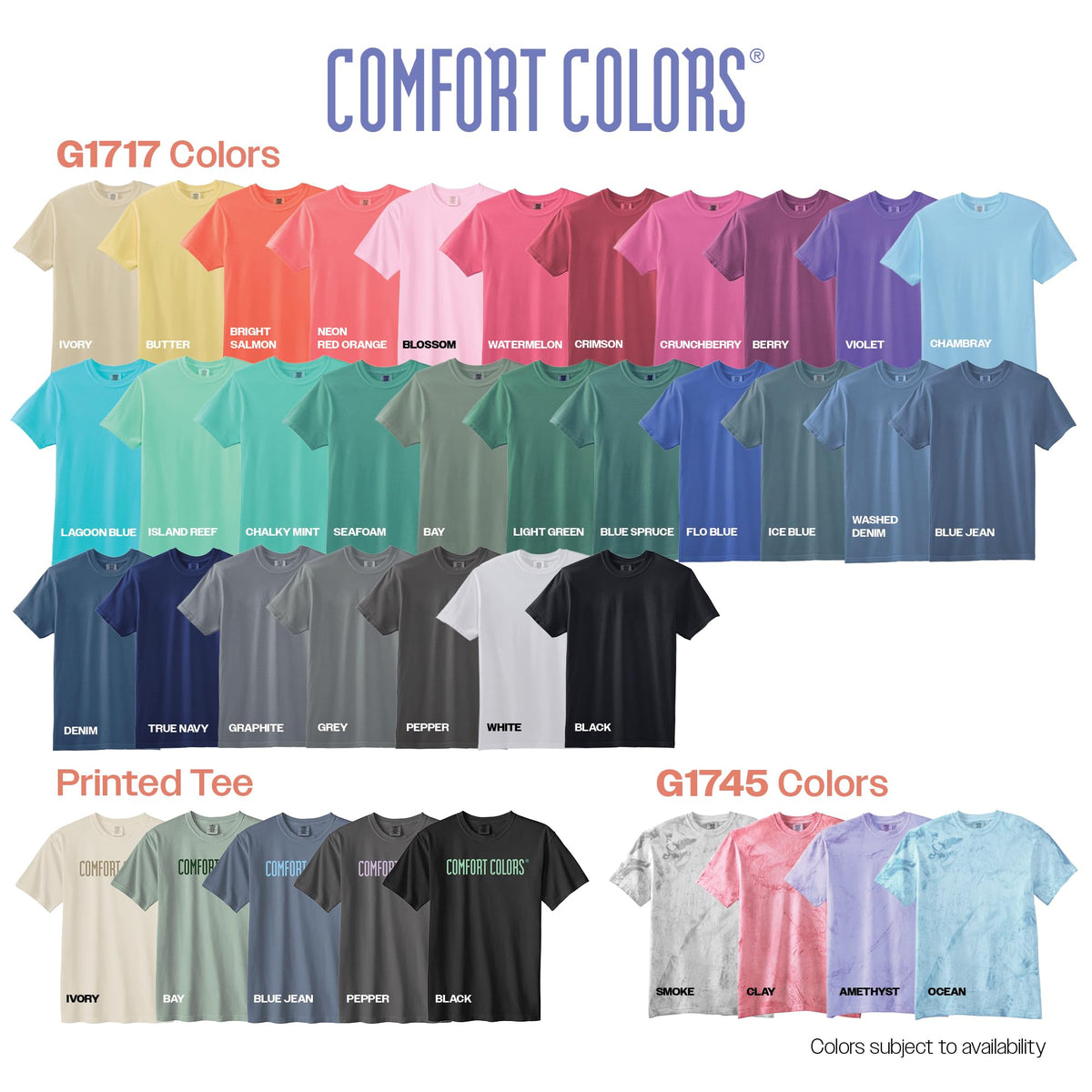 Comfort Colors Adult Heavyweight Short Sleeve Tee, Style G1717/G1745, Ivory (2-Pack), X-Large