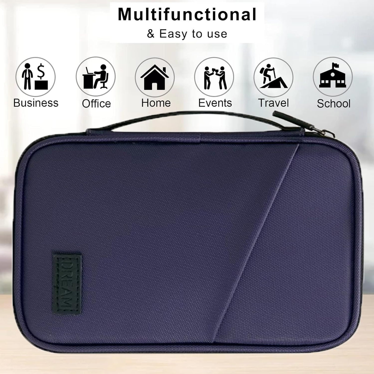 Higoney Waterproof Passport Holder, RFID Blocking Wallet, Portable Travel Document Organizer for Men and Women (Violet)