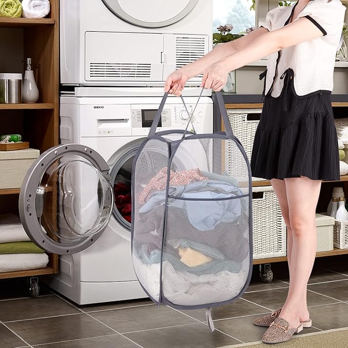 BATTOO Deluxe Strong Mesh Pop up Laundry Hamper Basket