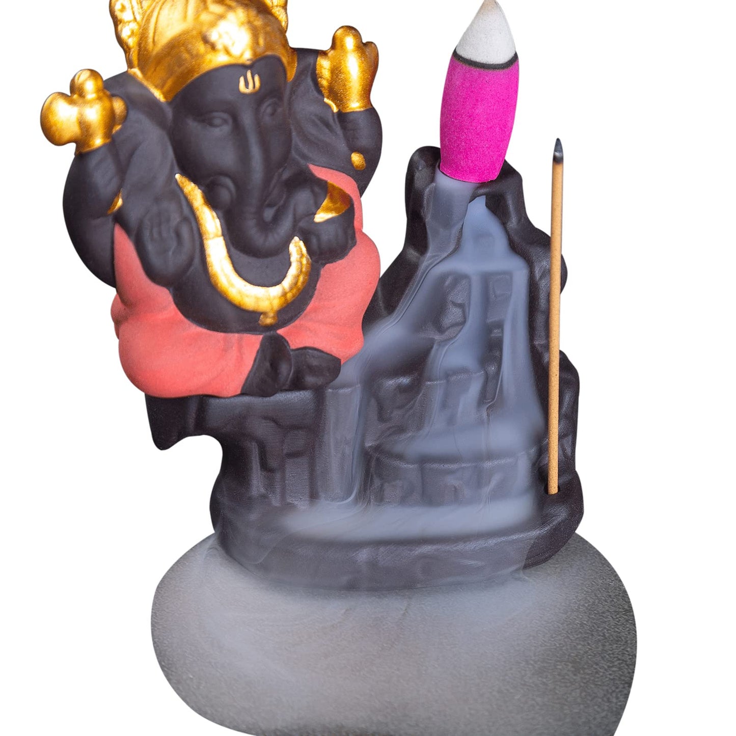 Little Ganesha Statue,Ganapati Ganesh Statue in Incense Holders-Ganpati Idol,Ganesa Statue,Ganesha Figurine,Elephant God,Elephant Buddha,Lord of Success-Ceramic Ganesha Pottery Ganesha-for Home Decor