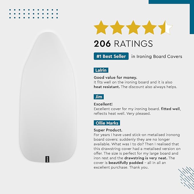 Encasa XO Ironing Board Cover and Pad 42"x14"