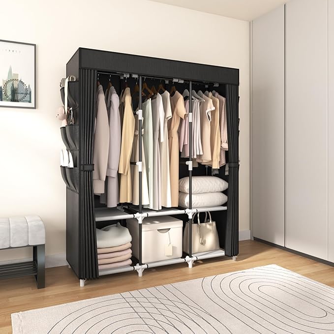 VTRIN Portable Closet for Hanging Clothes 52 Inch Wide Portable Wardrobe Closet