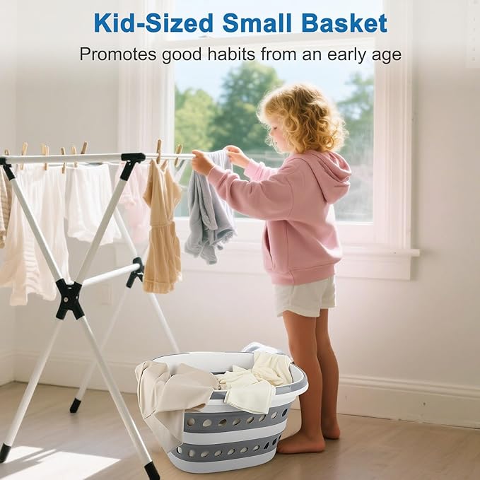 Laundry Basket Collapsible, 16L Small Clothes Hamper Pop-Up Laundry Baskets