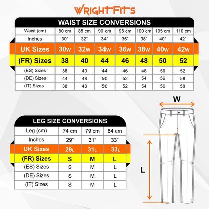WrightFits Men Pro-11 Work Trousers Black - Heavy Duty Safety Combat Cargo Pant - Multi Pockets & Knee Pad Pockets - Triple Stitched -Durable Work wear (34W X 33L, Black)