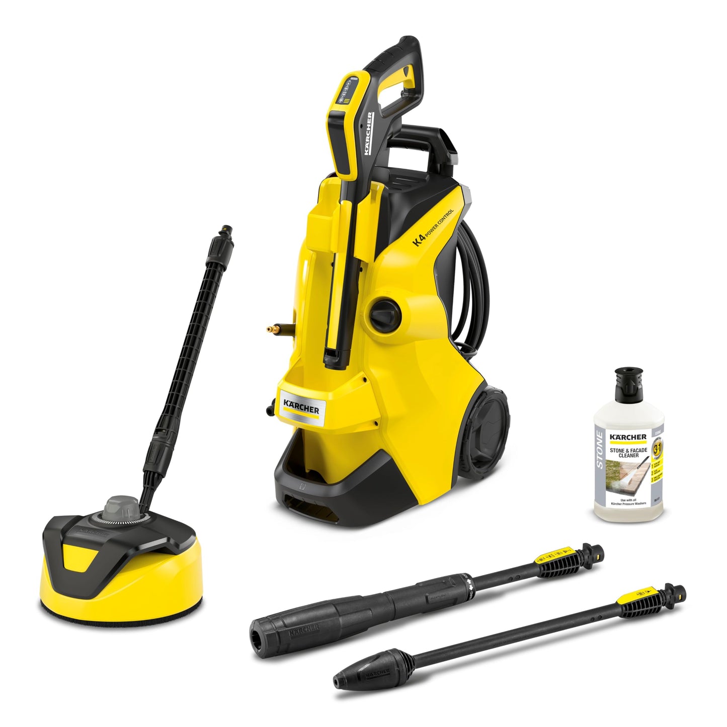 Kärcher K 4 Power Control Home Pressure Washer, Pressure: max 130 bar, Flow Rate: 420 l/h, Area: 30 m²/h, Water Filter, Weight: 11.5 kg, High-Pressure Gun, Dirt Blaster, Spray Lance, Home Kit
