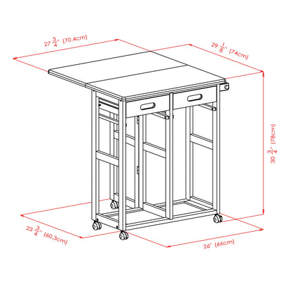 Winsome Suzanne Space Saver Set, for Kitchen, 33", Coffee