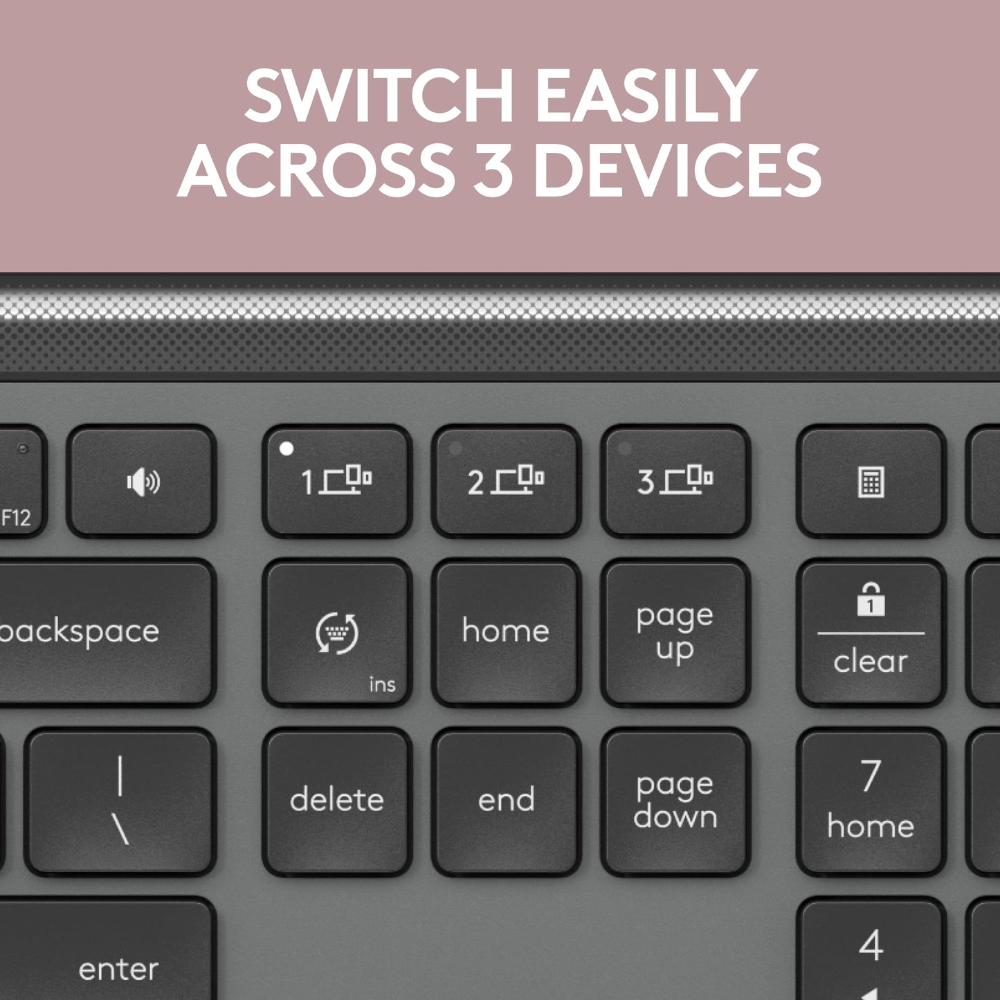 Logitech Signature Slim K950 Wireless Keyboard, Sleek Design, Switch Typing Between Devices, Quiet Typing, Bluetooth, Multi-OS, Windows, Mac, Chrome - Graphite