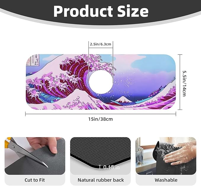 Wave Kitchen sink faucet pad, strong water absorption, anti slip, very suitable