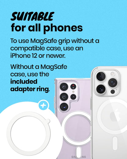 OnTheGrip Cute Transparent Daisy Flower Shape Design Mobile Phone Grip Compatible with Magsafe Multi Functional Collapsible Stand Holder for Smartphone Tablet Cell Phone Accessory (Yellow)