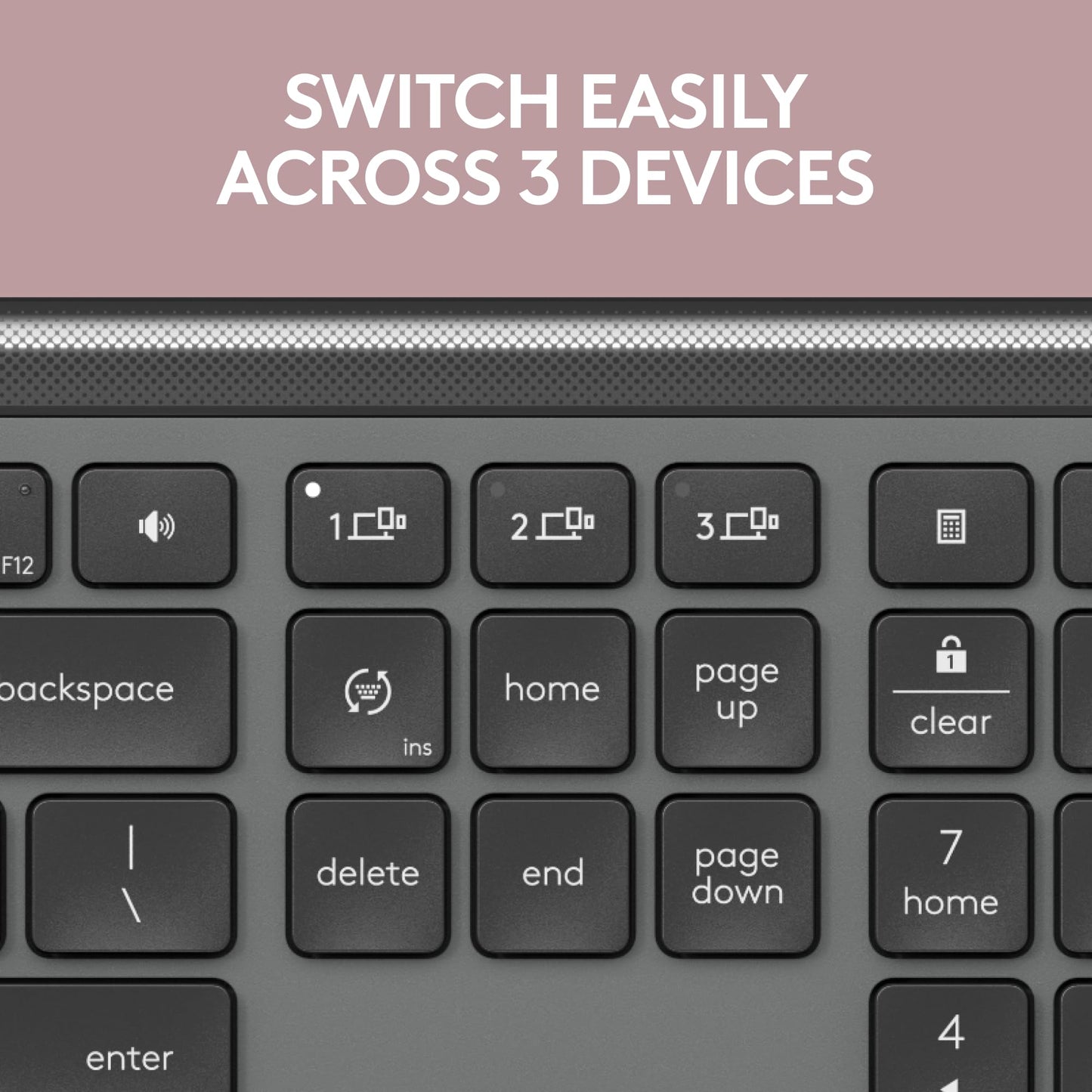 Logitech Signature Slim K950 Wireless Keyboard, Sleek Design, Switch Typing Between Devices, Quiet Typing, Bluetooth, Multi-OS, Windows, Mac, Chrome - Graphite
