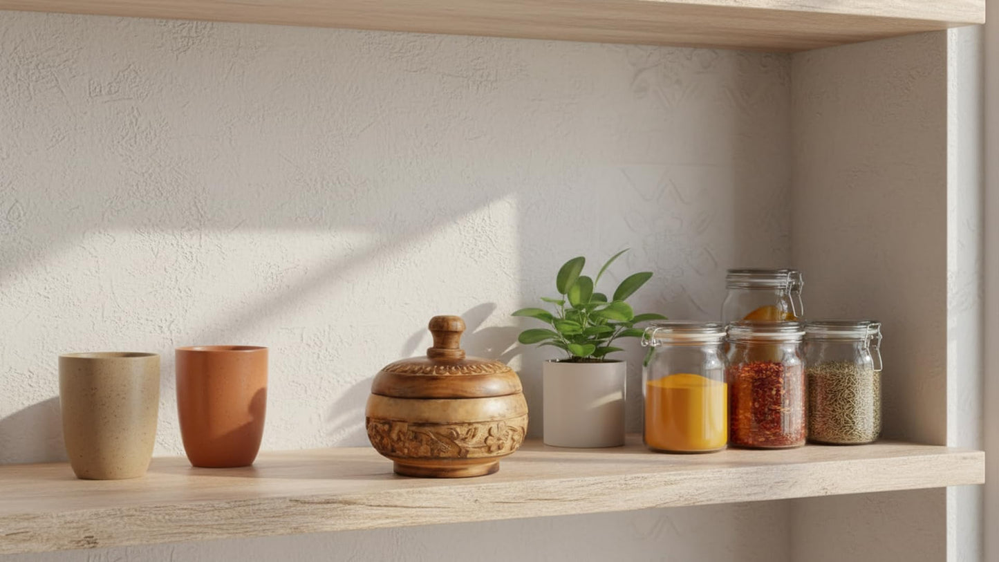 Decorative Rustic Wooden Sugar Bowl With Lid Wide Mouth Candy Treat Jar Spice Jar Holder Condiment Nuts Serving Bowl Pot Salt Spice Herb Loose Leaf Tea Storage Container Novelty Home & Kitchen