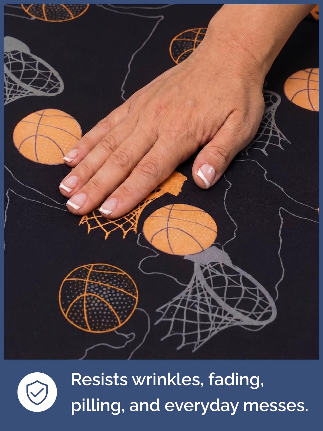 CGK Unlimited Kids Halloween Hoops Queen 4 Piece Sheet Set - Boys, Girls, Teens, Toddler - Easy Fit Deep Pockets - Soft, Cooling & Breathable Sheets - Cozy, Fade and Wrinkle Free - Machine Washable