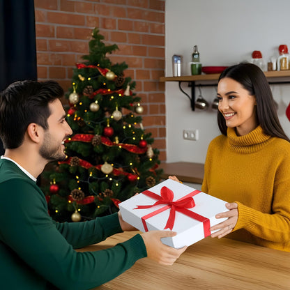 STYPOP 12 Pack Gift Boxes with Lids for Present - 6 Extra Large 17" (4" Deep) & 6 Large 14" (2" Deep) White Gift Boxes for Clothing Wrapping, Christmas