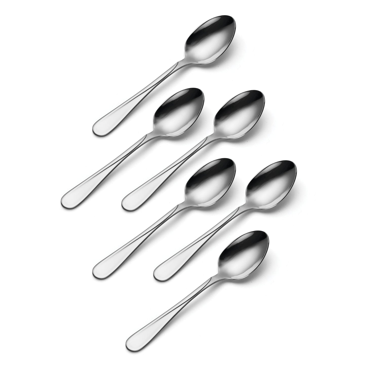 Oneida Silverware Set, Flight Everyday Flatware 6-Piece Teaspoons Set, Service For 6, Mirror Finish 18/0 Stainless Steel, Rust Resistant Dishwasher Safe, Home & Kitchen Utensils (Silver 6 Pieces)