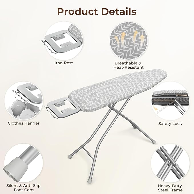 Yaheetech Foldable Ironing Board, Heavy Duty Iron Board