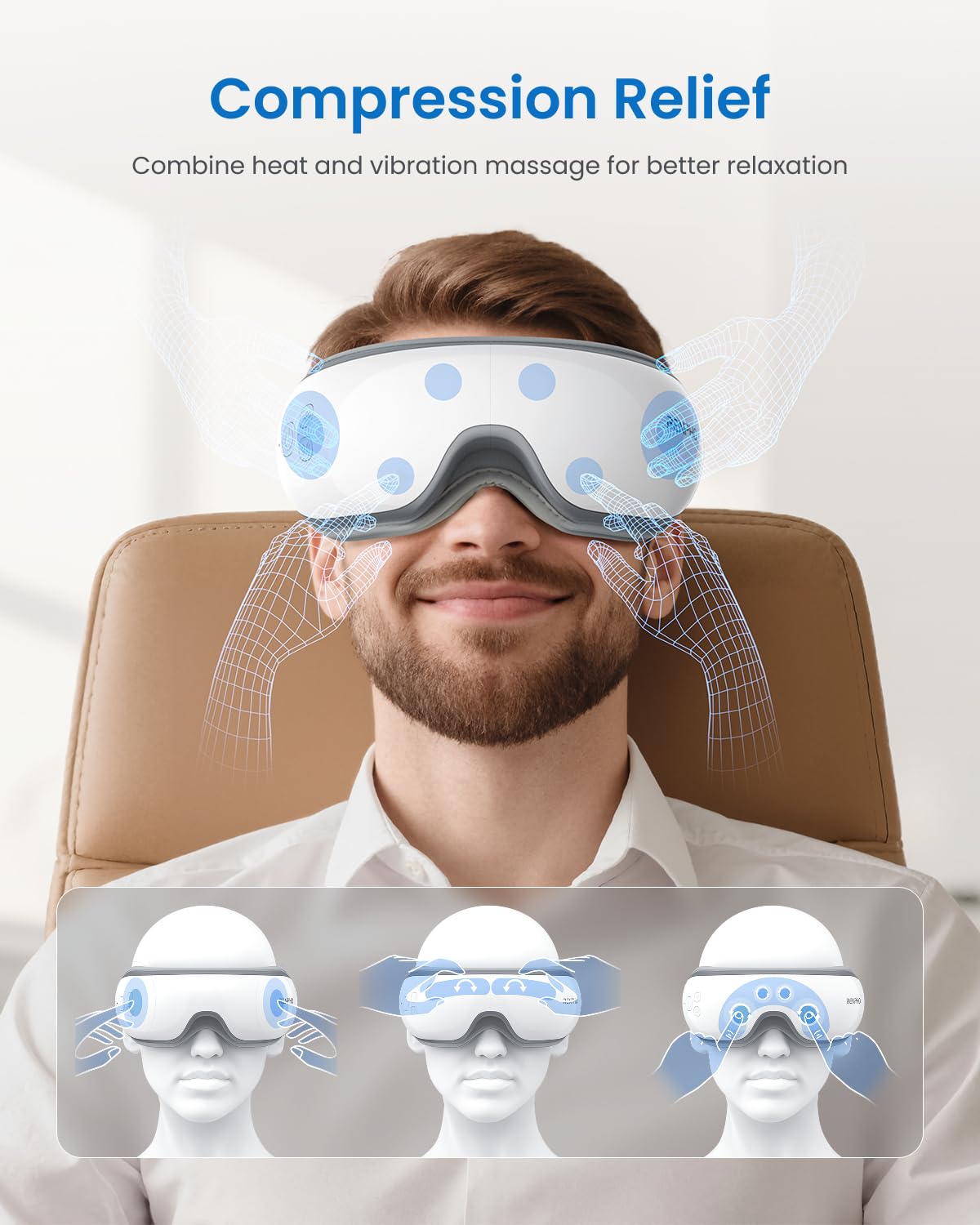 RENPHO Eyeris 1 Eye Massager with Heat, Birthday Gifts Eye Mask for Mom Dad Women Men Her Him, FSA HSA Eligible Smart Sleep Mask for Relax, Reduce Strain