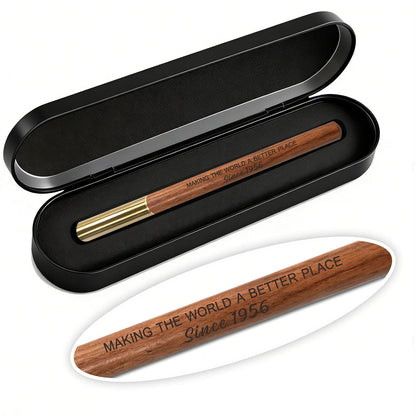 iyaone 70th Birthday Gift for 1956 Born - Engraved Wooden Gel Pen & Keepsake Box Set, Premium 70 Year Old Gift for Men & Women, Platinum Birthday Present