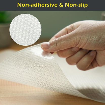 Shelf Liner, Waterproof Refragerator Liner, Drawer Liners for Kitchen Cabinet, Bathroom Under Sink Mat Non Adhesive Fridge Liner EVA Place Mats Roll - Clear 17.7"×78.7"