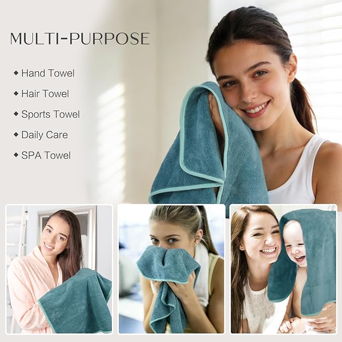 KinHwa Microfiber Hand Towels for Bathroom Soft and Absorbent Face Towels Grey