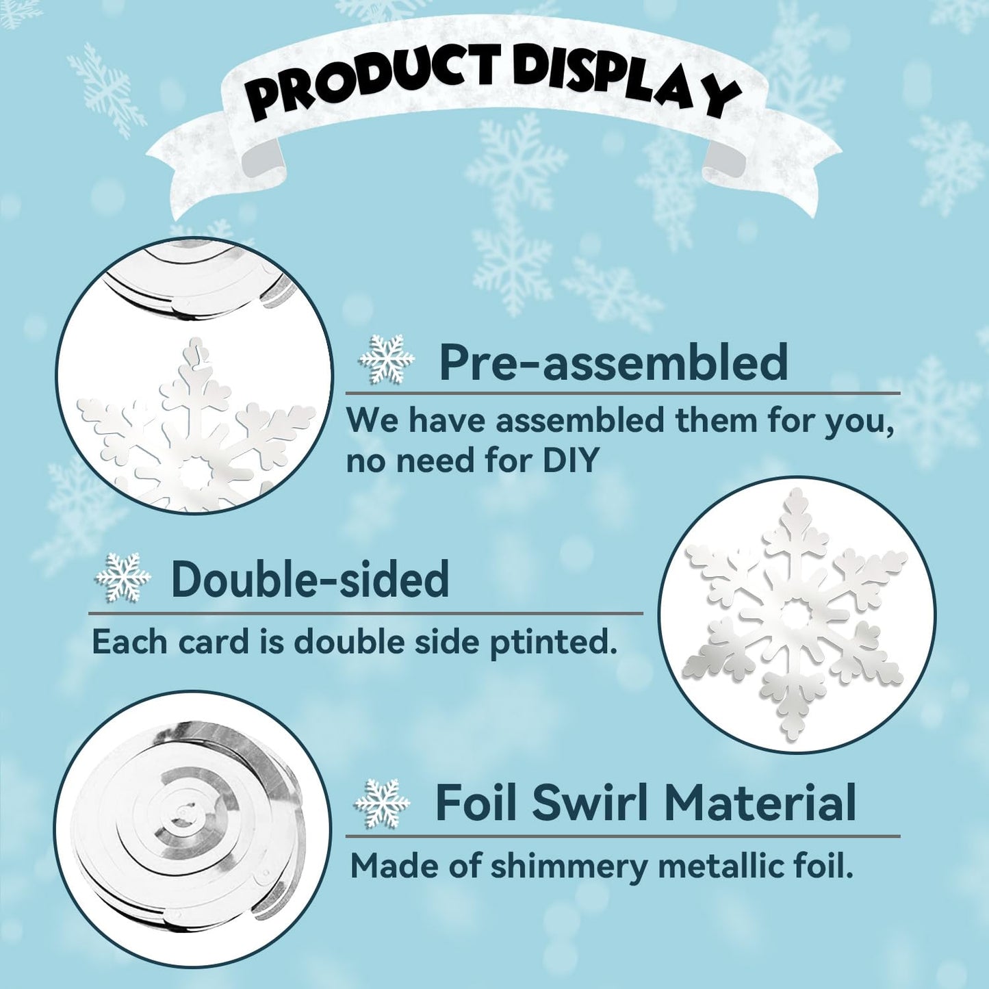 32 Pcs Snowflake Hanging Swirls Party Decoration - Christmas Winter Wonderland Ceiling Decor White Silver Snowflake Ornaments Garland for Winter Holiday Party Decorative Frozen Theme Party Supplies