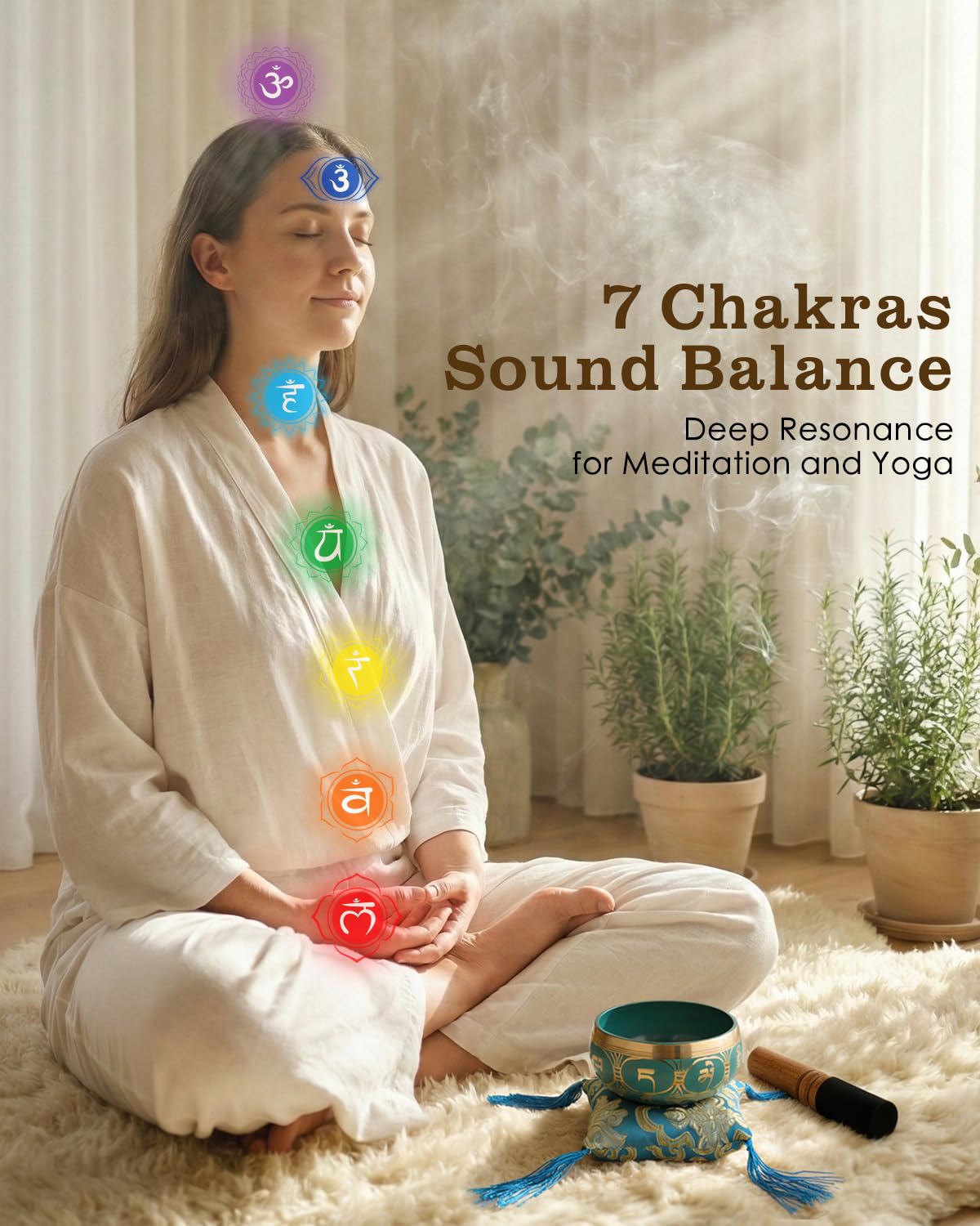 2-Pack Tibetan Singing Bowls Set - 100% Handmade in Nepal, Sound Bowl Meditation Set for Yoga, Chakra Healing, Meditation Gifts, Unique Gifts for Women